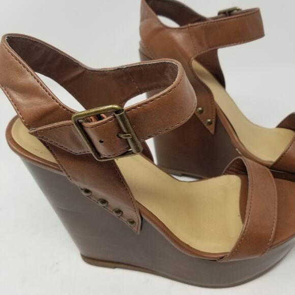 Just Fab Brown Platform Sandals Comfortable Women's Lightweight Sandals Size 9 - Picture 9 of 14